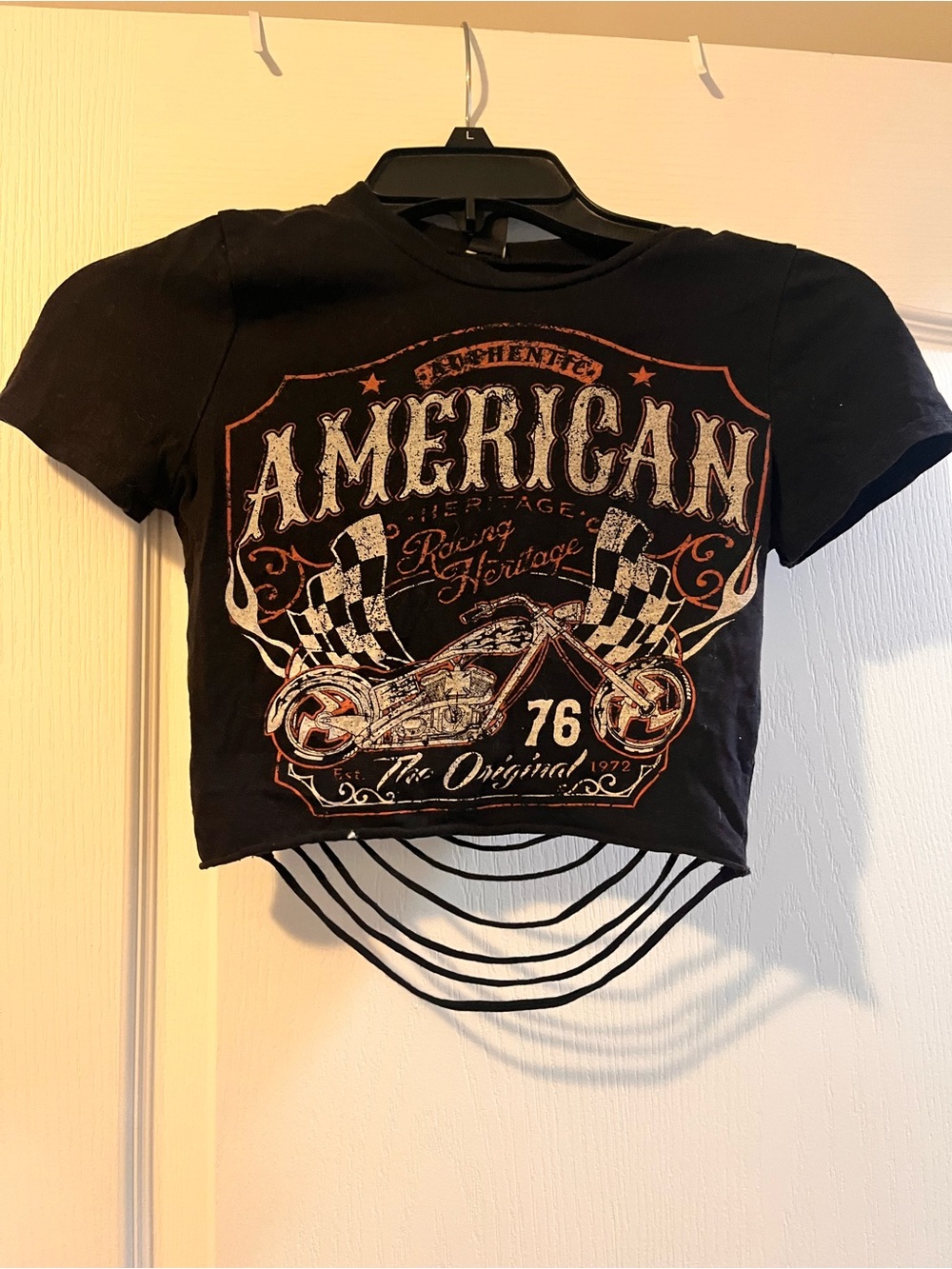 Windsor American Graphic Cut-Out Black Crop Tee